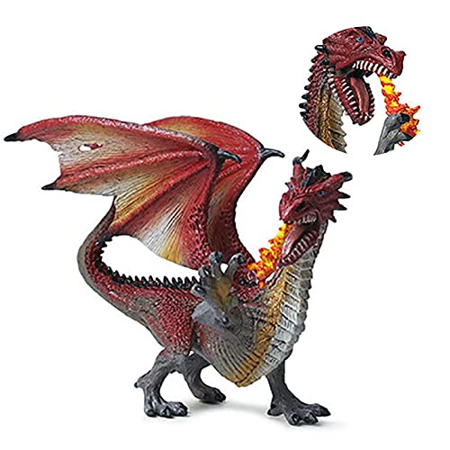 Rileryan Dragon Figurine Magic Dragon Figurine Realistic Plastic Flying Dragon Figurine For Collection Science Educational Prop Miniature Magic Dragon Statue Home Decor Accessorie, Spitfire Dragon #TOP1