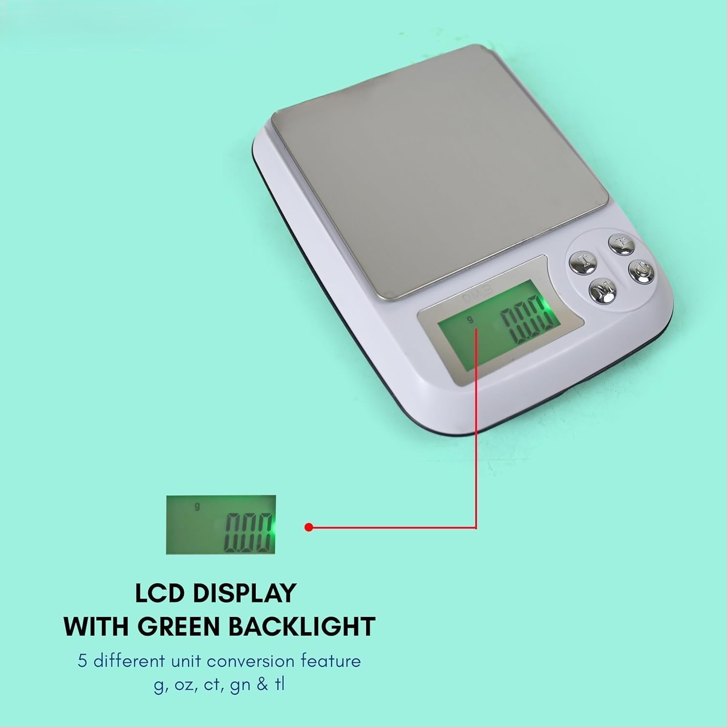 Jewellery Weighing Scale with High Precision 1000g x 0.01g | Digital Gold Weight Machine | Accurate Multi-Unit Scale for Gold, Silver & Gems Without Battery