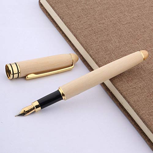 GIFT Rotten Flower Red Wood Medium Nib Fountain Pen YLYCUICAN (Color : White)