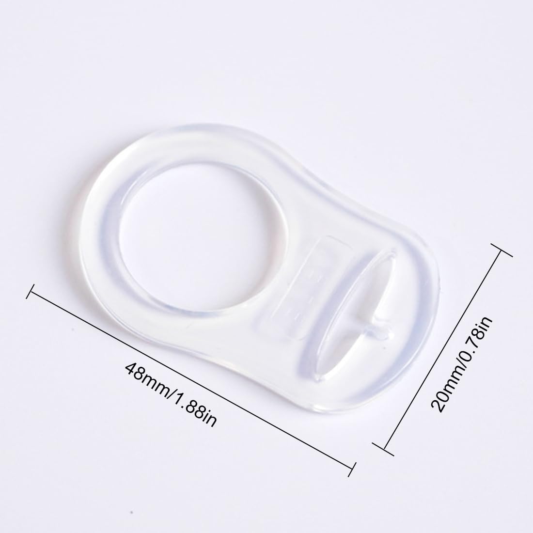 4pcs Silicone Bouton Anneau Anneau en Silicone Adaptateur Adaptateur Attache de Sucette pour Sucette Transparent