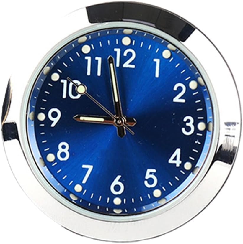 Ciieeo 1Pc Car Air Outlet Perfume Clock Ornament Luminous Thermometer for Air Conditioning Decoration Self Adhesive Compact Design Blue Color