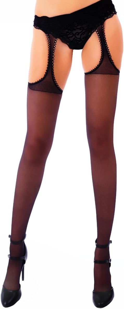 MILA MARUTTI Nylon garter stockings with garter belt
