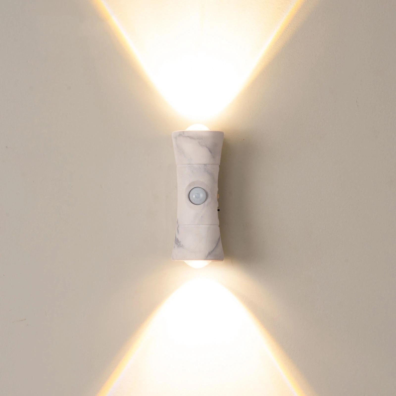 Motion Sensor Night Light, Wireless Rechargeable Wall Lights(Marble)