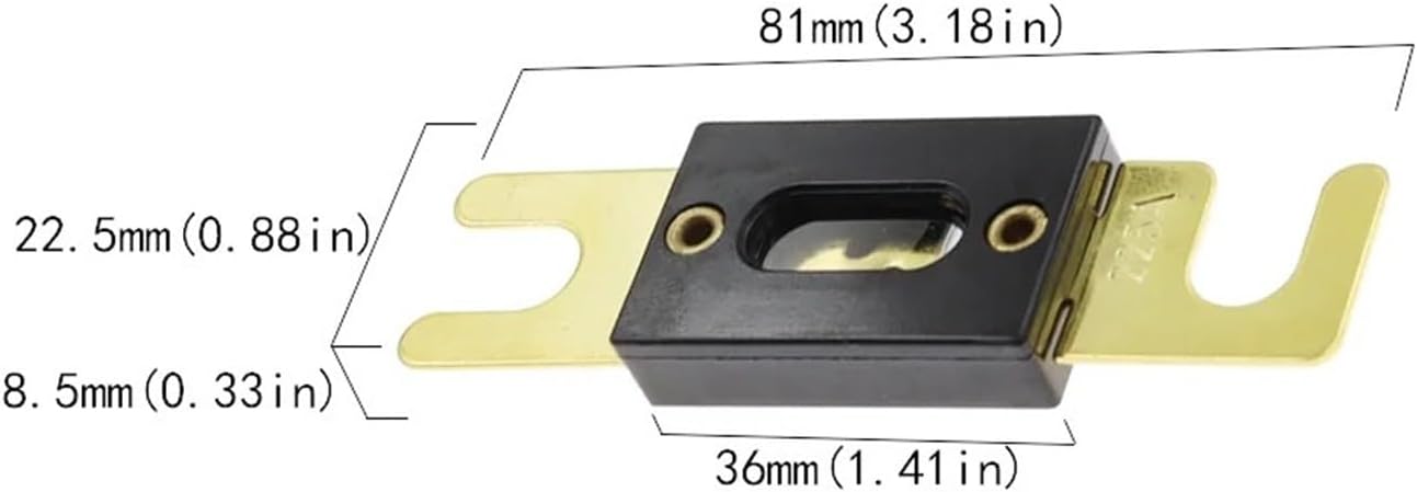 Car Fusible Link Bolt-on Fuse Holder with Fuse 40 50 80 100 125 150 250 300 400A Amp Car Truck Audio Bolt on Fuse(2PC Fuse,225A)