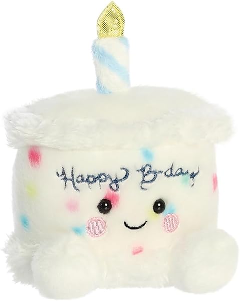 AURORA Aurora, 33902, Palm Pals Happy Birthday Cake 5In, Soft Toy, White in use