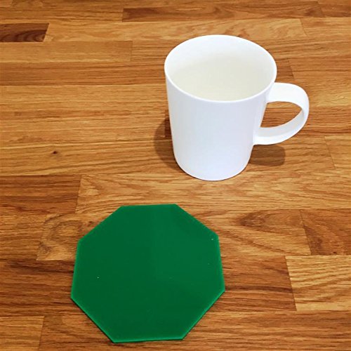 Octagonal Shaped Coaster Set by Super Cool Creations, Green - Set of 6