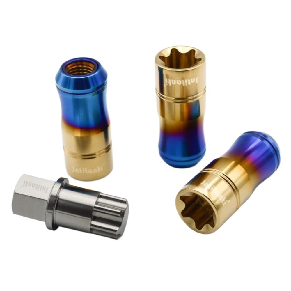 ホイールラグナット M12x1.5x52mm Gr5 チタン、フローティングワッシャー付き、、、、、、、と互換性があります。
