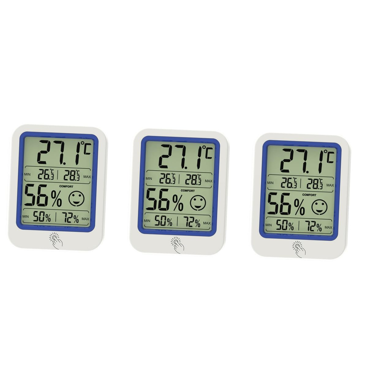 Sosoport 3pezzi Termometro Igrometro Digitale Mini Lcd Per Interni Con Sensore Di Temperatura e Umidità Misuratore Basso Consumo Energetico Per Casa e Ufficio