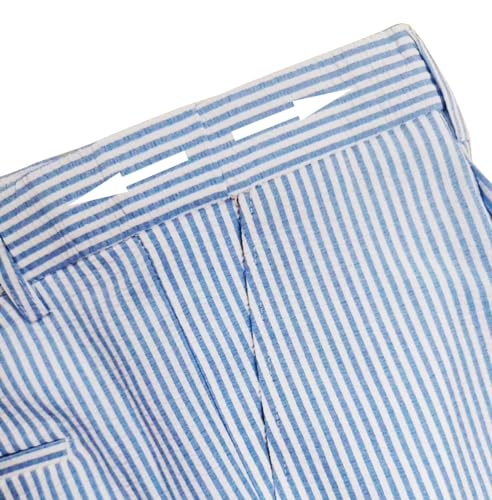 Mens Summer Seersucker Slim Fit Pants Mens Cotton Sear Sucker Suit Separate Pants Trousers Blue, 42 Regular4
