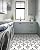 MORCART Peel and Stick Floor Tile, Vinyl Flooring Self Adhesive DIY: Square White+Black Flowers 8" x 8" 20 PCS, Waterproof and Removable Tile Sticker for Bathroom, Kitchen, Wall, Staircase FT-1624