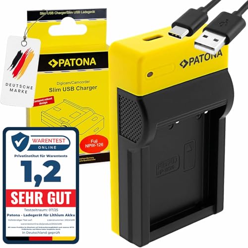 PATONA Slim Cargador USB C para NP W126S NP W126 Batería Compatible con Fujifilm FinePix HS 30EXR HS 33EXR HS 50EXR X T20 X H1 XT1 XT3 XT100 XT200 X PRO2 X PRO3 XA3 XA5