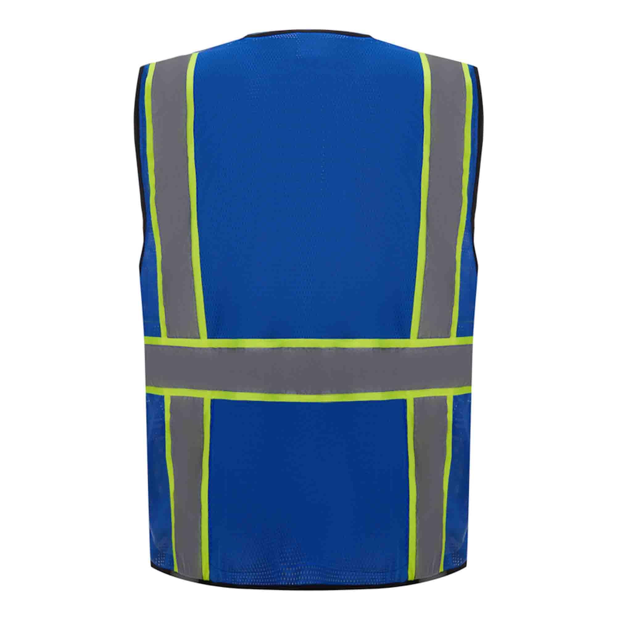 3C Products Deluxe Royal Ultra Cool Mesh Safety Vest with Clear ID pocket (Large)
