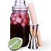 Mason Jar Cocktail Shaker-24 Oz Mason Jar Shaker With Solid Wooden Muddler and Full Size Jigger. Use with Mason Jars or Mason Glasses, Mason Jar Martini Shaker, Mason Drink Shaker. Lifetime Warranty.