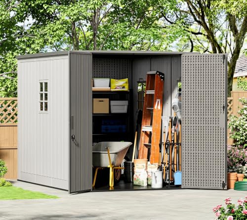 Image of KINYING 6x9 FT Outdoor Storage Shed,Resin Outdoor Sheds with Floor