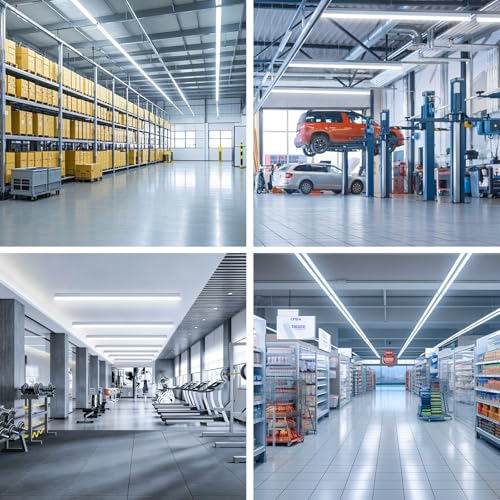 10 Pack 36W LED Feuchtraumleuchte 120CM, Ultrahelle Deckenleuchte mit 3996LM 6500K Montage Wannenleuchte Flach Deckenleuchte Wasserfest IP65 Werkstattlampe für Werkstatt Feuchtraum Büro Keller Garage