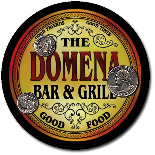 ZuWEE Brand Bar and Grill Coaster Set Personalized with the Domena Family Name