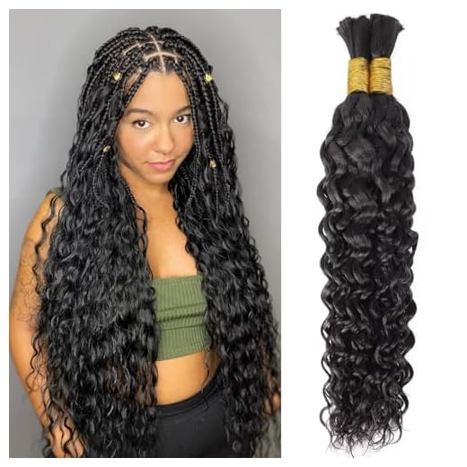 Boho Human Hair Braids Meches pour Tresses Africaine Rajout Cheveux Tressés Pré-étirés 16 Pouces/100g Knotless Water Wave Nattes Extensions de Cheveux Noir Naturelles