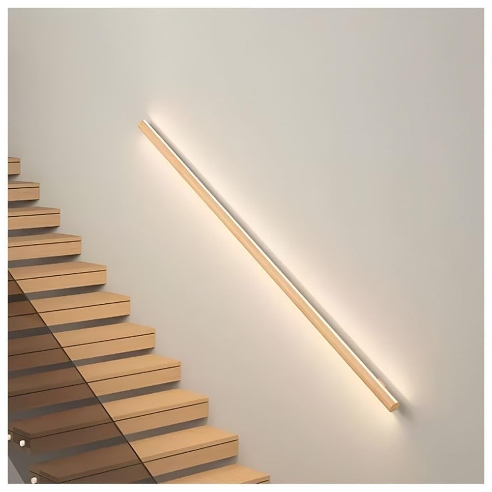 SXWNBIFH Stair handrail lights LED Handrail Aluminum Handrail Lights Illuminated Round Rail Wall Lamp Cable Railing System for Deck Stair Indoor Outdoor(Natural-Right,47.3"/2m)