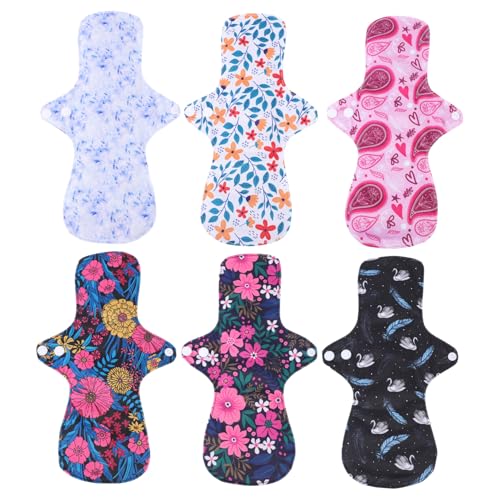 BIUDECO 6 Piezas Compresas Reutilizables para Lactancia Almohadillas Sanitarias de Lavables y Transpirables Absorbentes y Suaves para Mujeres Adultas