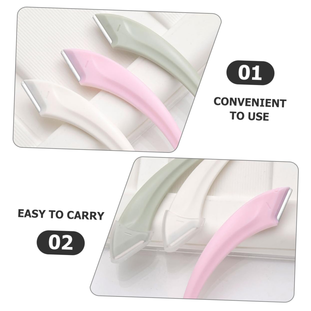 IWOWHERO 6Pcs Eyebrow Shaver Portable Facial Hair Razors for Women Stainless Steel Eyebrow Trimmers for Eyebrow Shaping and Facial Grooming