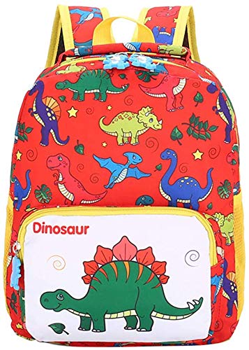 Preisvergleich Produktbild BETOY Kinderrucksack Klein Kleinkind Junge Kindergarten Rucksack Dinosaurier Cartoon Dinosaurier Backpack für Mädchen Jungen rot