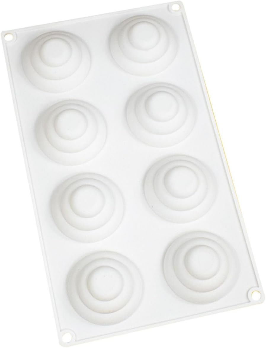 Uonlytech 8-cup 3-tier Silicone Muffin Baking Mold Non-stick Cake Pan for DIY European Style Dessert Household Use White
