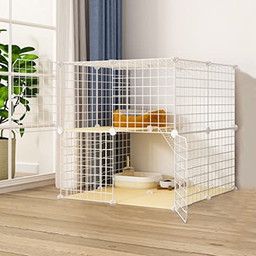 Enclos pour chatons métallique et modulable à 2 niveaux