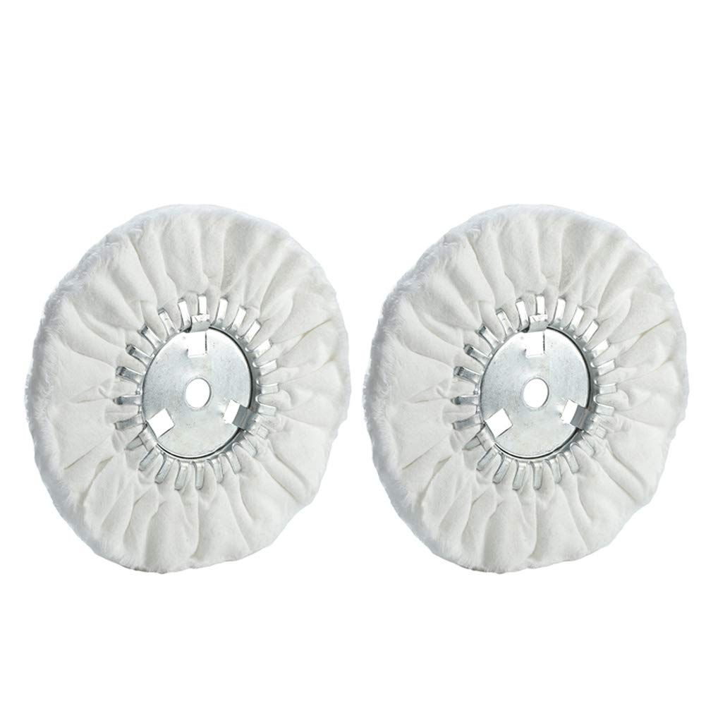 8" Soft Airway Buffing Wheel White Flannel with Buffing Polishing Cutting Compounds