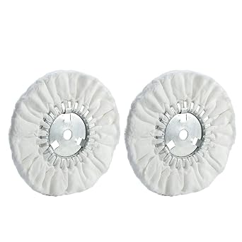 10" Soft Airway Buffing Wheel White Flannel / 5/8 Arbor Hole/Finish Polish Step for Angle Grinder - 2 PCS