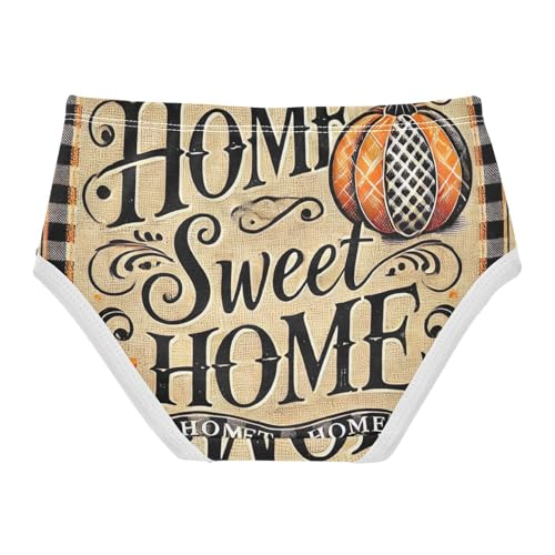 Cotton Toddler Underwear Floral Home Sweet Checkered Pumpkin Girl Panties Cute Bright Briefs Underpants 2t2