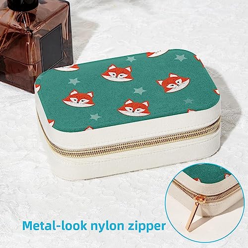 Boîte à bijoux portable Fox avec compartiments modulables pour boucles d'oreilles