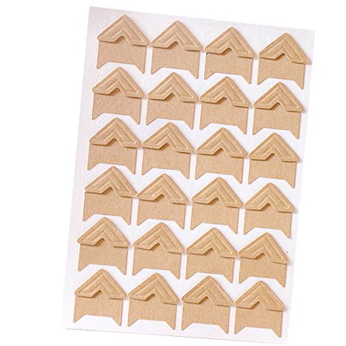Cantos de fotos autoadesivos sem ácido 360 unidades para livros de memórias Scrapbooks, Kraft, 1