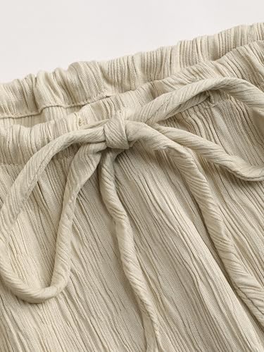 CIDER Wide Leg Pants High Waist Palazzo Drawstring Trousers Casual Loose Fit Texture Long Flowy Bottoms4