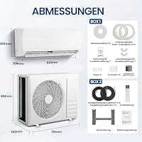 TRIUMPHKEY Split Klimaanlage 12000 BTU / 3,5 kW, Inverter Klimagerät mit Heizfunktion, A++, für Räume bis 45 m², R32, 3 m Kupferleitung, Fernbedienung & Montagematerial – Ansicht 7