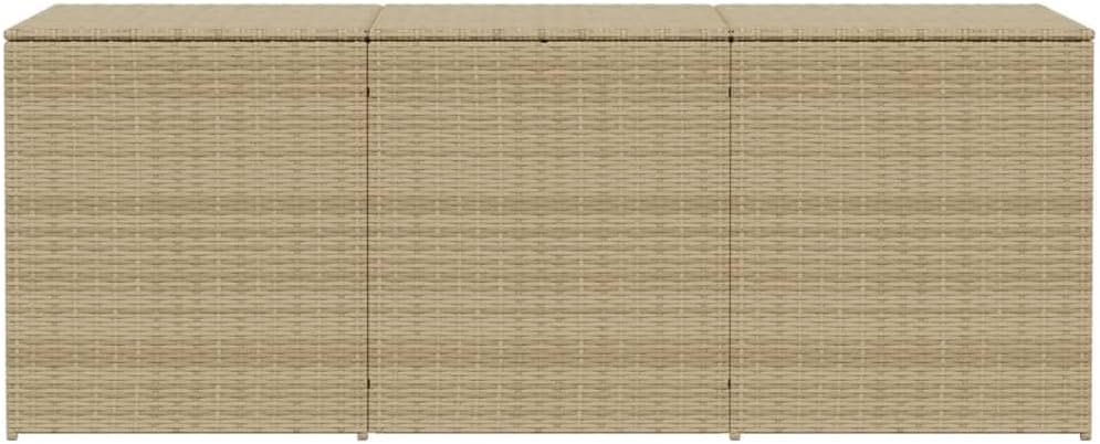 Garden Storage Box Mix Beige 259.9 Gal Poly Rattan,Outdoor Patio Storage Box WaterResistant Durable PE Rattan Deck Boxes