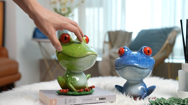 Amazon.com - NENBOLEC Frog Figurine Candy Dish Cookie Jar Snack