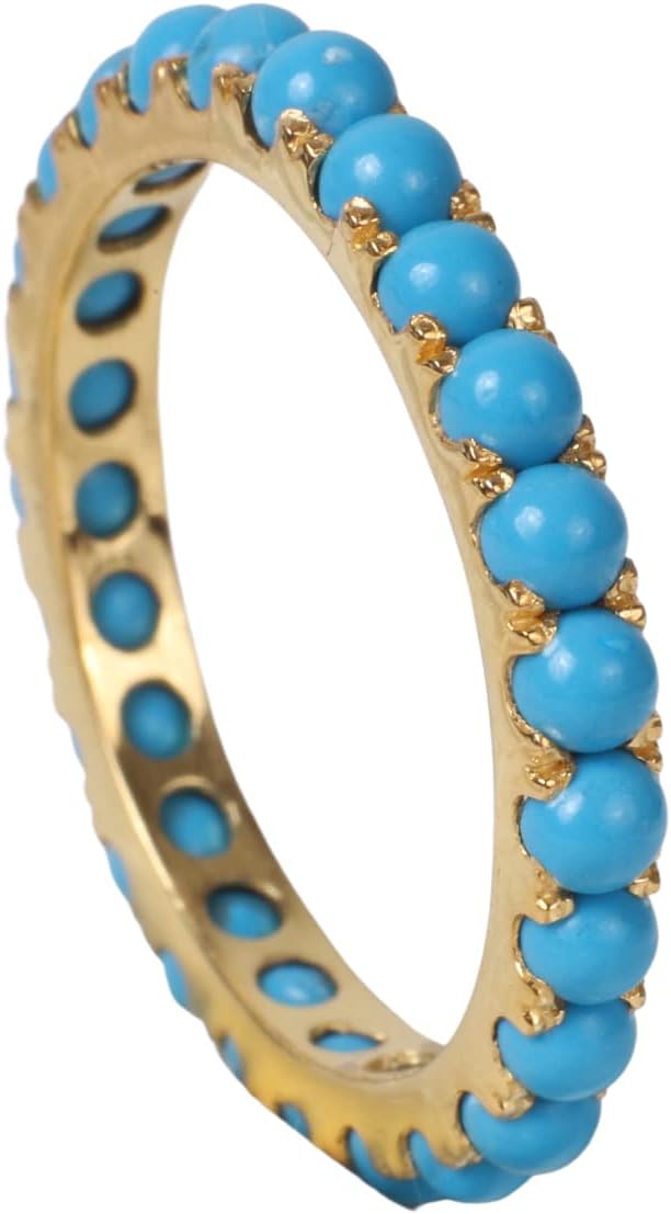 Turquoise Eternity Band Stackable Handmade Ring December Birthstone Bridesmaid Gift For Her Promise Ring BY CHIRAG GEMS JEWEL