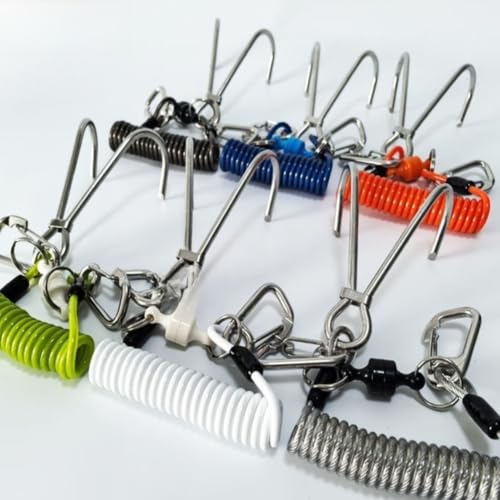 Accarugty Crochet de plongée à double tête en acier inoxydable 316 avec manille magnétique, crochet de sécurité robuste pour plongée sous-marine, traction de 190 kg (couleur translucide) – vue 4