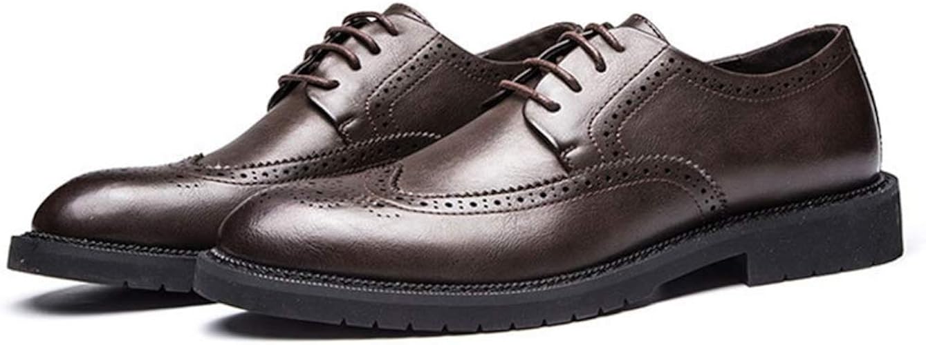 Amazon Yybo ビジネスシューズ メンズ 大きいサイズ ラウンドトゥ レースアップ 革靴 外羽根 ウイングチップ 紳士靴 ドレスシューズ 靴 防滑ソール 通気 快適 紳士 男性 大人 彼氏 旦那様へ プレゼント シャツ スーツ 新生活 カジュアルシューズ Yybo ビジネス