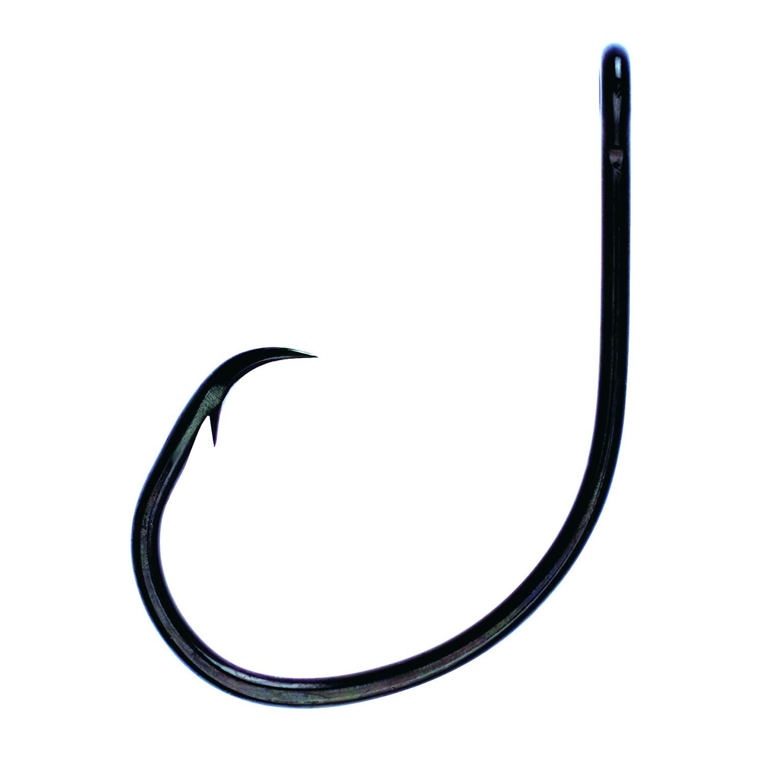 Eagle Claw L2004EL Circle Sea Hook, Platinum Black Finish, Non-Offset, Great for Live Bait for Catfish to Bill Fish, Sizes 5/0 to 9/0 in 50 and 100