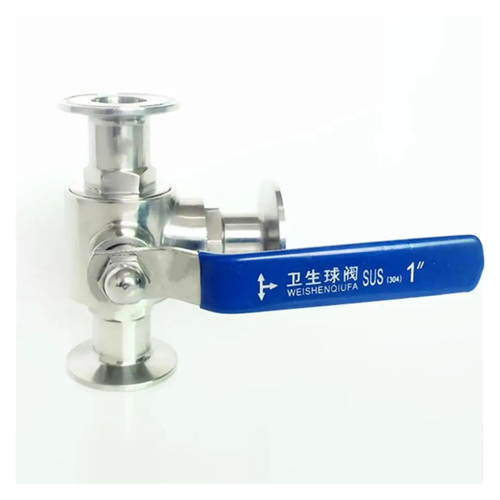 PAKMEZ Fit 19mm 3/4" Pipe OD x 1.5" Tri Clamp L-Port Ball Valve Sus 304 Stainless Beer Brewing Home Factory