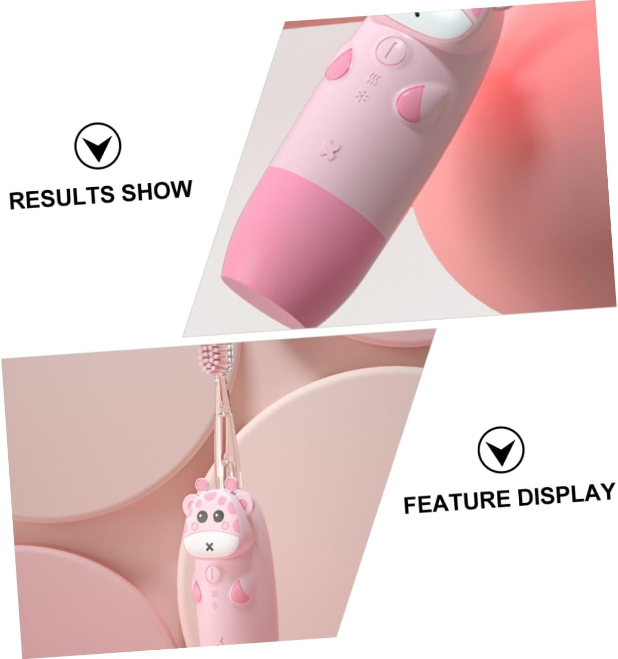 Holibanna Sonic Vibrating Electric Toothbrush for Brushing Frequency Soft Bristles Protect Tender Gums Toothbrush Kit with Replacement Heads Pink Deer Design
