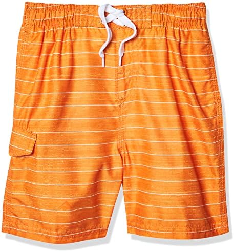 Kanu Surf boys Line Up Quick Dry Upf 50+ Beach Swim Trunks, Line Up Orange, 5 6 US
