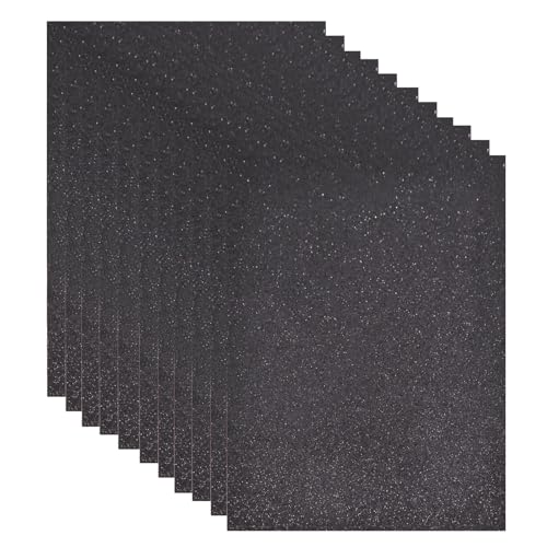 RUIAN Black Foam Sheets EVA Shiny Paper 11 x 8 Inch 2mm Thick for Crafts DIY Projects, 10 Pcs