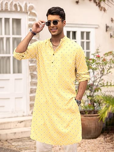 Image of BE ACTIVE Cotton Kurta for Men | Traditional and Classy Design | Indian Kurta | Full Sleeve Kurta
