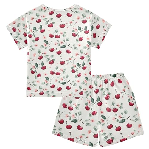 Cherry Fruit Pajama Set Pajamas Sleepwear Nightwear Loungewear Clothes Set B04033452