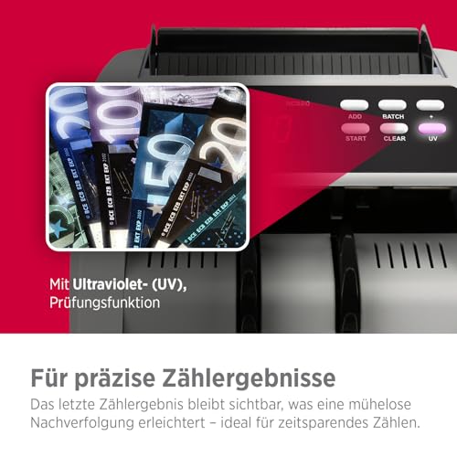 Olympia Geldzähler NC 520plus für sortiertes Zählen Prüfung der Geldscheine auf UV- und MG Stückzähler