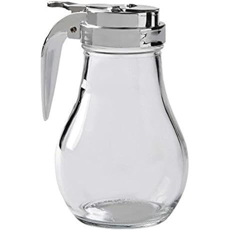 Syrup Dispenser with Cast Zinc Top, 14-Ounce