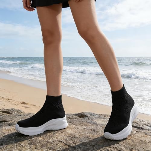 Image of RUIDENG Loafers for Women Comfortable | Women's Walking Shoes Everyday Working | 2 Inch Rocker Bottom