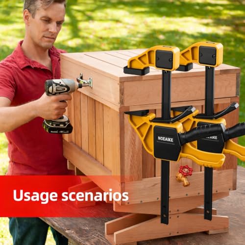 Image of 6-Pack Wood Clamps 4Pcs 12in & 2Pcs 6in for Woodworking